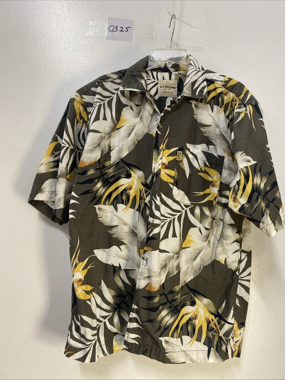 PJ Mark Mens Medium Hawaii Discovery Shirt Multicolored Short Sleeves Pocket